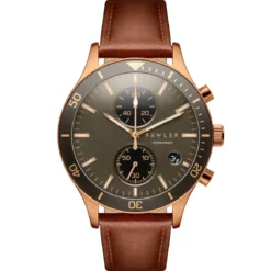 Aeris | Brązowo-miedziany zegarek chronograf