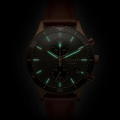 Aeris | Brązowo-miedziany zegarek chronograf