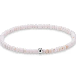 Amalfi | Bransoletka z koralików z białego kamienia