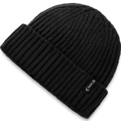 Arctic | Czarna czapka beanie z mieszanki wełny i dzianiny prążkowanej