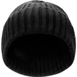 Arctic | Czarna czapka beanie z mieszanki wełny i dzianiny prążkowanej