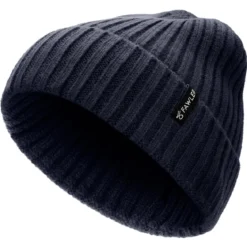 Arctic | Granatowa czapka beanie z mieszanki wełny i dzianiny prążkowanej