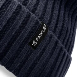 Arctic | Granatowa czapka beanie z mieszanki wełny i dzianiny prążkowanej