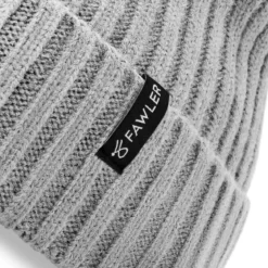 Arctic | Jasnoszara czapka beanie z mieszanki wełny i dzianiny prążkowanej