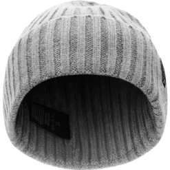 Arctic | Jasnoszara czapka beanie z mieszanki wełny i dzianiny prążkowanej