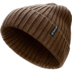 Arctic | Khaki czapka beanie z mieszanki wełny i dzianiny prążkowanej