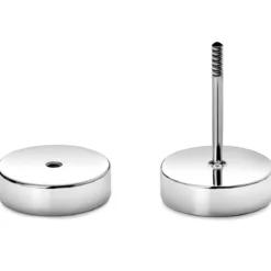 Argentia | Próba 925 | Płaski 8 mm rodowany srebrny oszukany wkręt plug