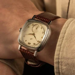 AV86 | 1954 Amalfi Mechaniczny zegarek w srebrnym kolorze z kremową tarcz