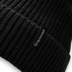 Baltic | Czarna prążkowana czapka beanie z akrylu