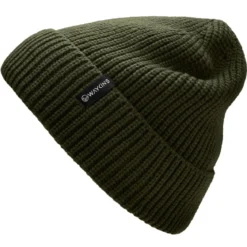 Baltic | Oliwkowa prążkowana czapka beanie z akrylu