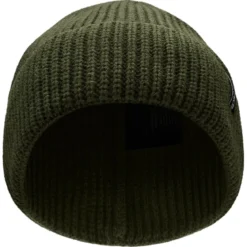 Baltic | Oliwkowa prążkowana czapka beanie z akrylu
