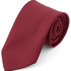 Bardzo długi burgundowy krawat 8 cm Basic