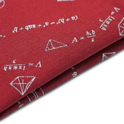 Bordowa dwustronna poszetka z równaniami matematycznymi