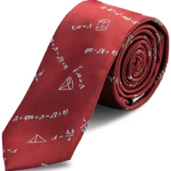 Bordowy wąski krawat w równania matematyczne
