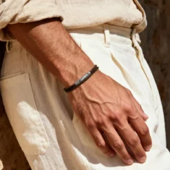 Brązowa owijana skórzana bransoletka 3 mm Collins