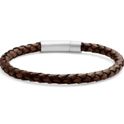Brązowa skórzana bransoletka vintage bolo