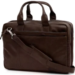 Brązowa skórzana torba na laptopa Montreal