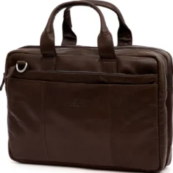 Brązowa skórzana torba na laptopa Montreal