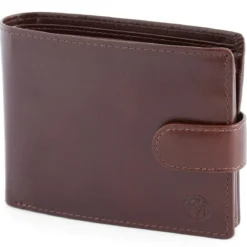 Brązowy skórzany portfel ergonomiczny Jasper