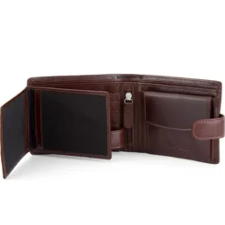Brązowy skórzany portfel ergonomiczny Jasper