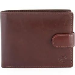 Brązowy skórzany portfel ergonomiczny Jasper