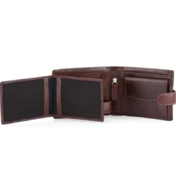 Brązowy skórzany portfel ergonomiczny Jasper