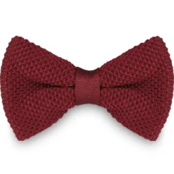 Burgundowa dzianinowa muszka