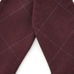 Burgundowa muszka w kratkę do samodzielnego wiązania