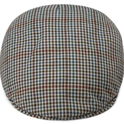 Burgundowo-ciemnogranatowy kaszkiet w kratkę Massimo Moda