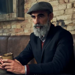 Burgundowo-ciemnogranatowy kaszkiet w kratkę Massimo Moda