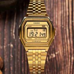 Casio Vintage A1000MG-9EF Złoty zegarek cyfrowy ze stali nierdzewnej