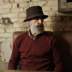 Ciemnobrązowy kapelusz Bucket Hat Giotto Moda