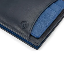 Ciemnogranatowo-kobaltowy skórzany portfel i etui na karty z blokadą RFID Lincoln
