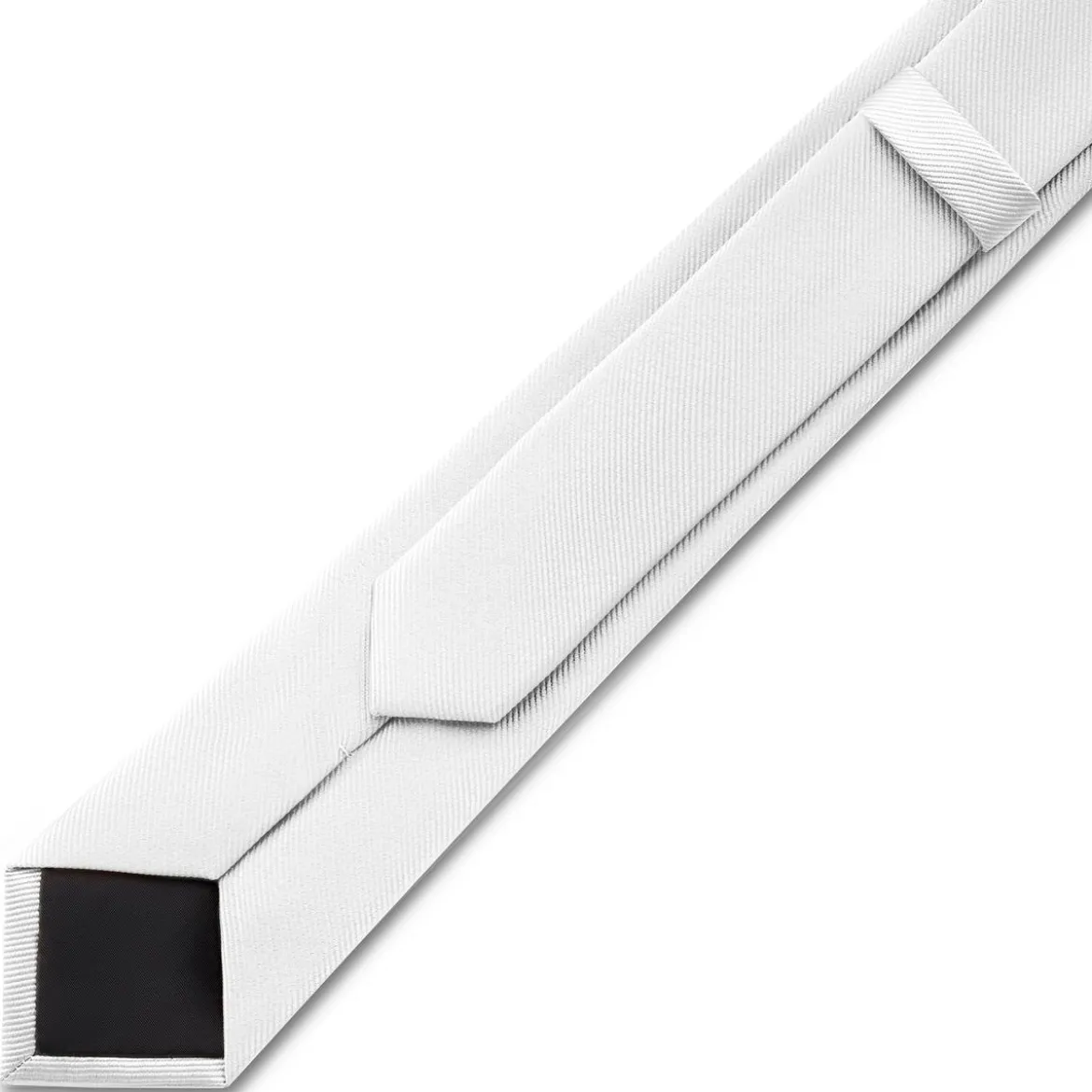 6 cm biały wąski krawat rypsowy
