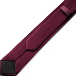 6 cm burgundowy wąski krawat rypsowy