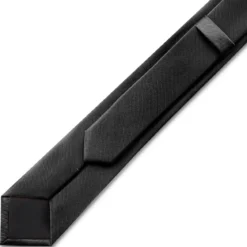 6 cm czarny wąski krawat rypsowy