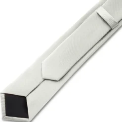8 cm jasnoszary krawat rypsowy