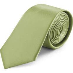 8 cm jasnozielony krawat satynowy