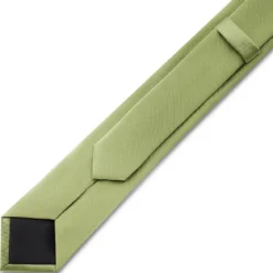 6 cm jasnozielony wąski krawat rypsowy