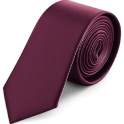 6 cm karmazynowy wąski krawat satynowy