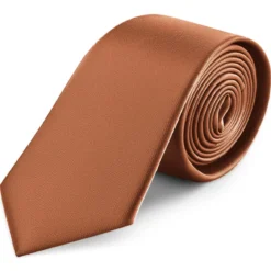 8 cm koniakowy krawat satynowy