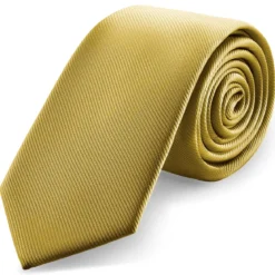 8 cm musztardowo-żółty krawat rypsowy