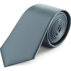 8 cm przydymiany szary krawat satynowy