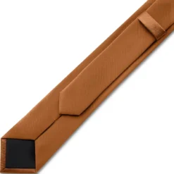 6 cm rdzawy wąski krawat rypsowy