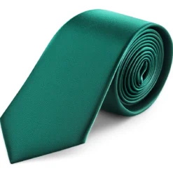 8 cm szmaragdowozielony krawat satynowy