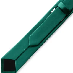 6 cm szmaragdowozielony wąski krawat satynowy