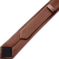 6 cm terakotowy wąski krawat rypsowy
