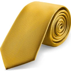 8 cm złocisto-brązowy krawat rypsowy
