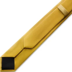 6 cm złocisto-brązowy wąski krawat rypsowy