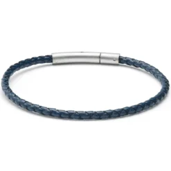 Collins | 3 mm granatowa pleciona bransoletka skórzana